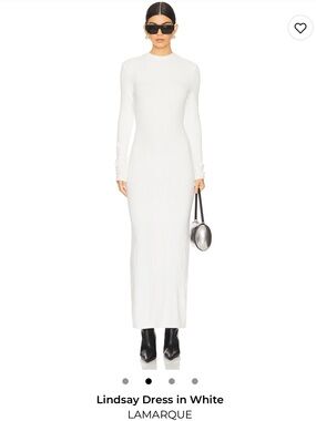 LAMARQUE White Long-Sleeve Maxi Dress